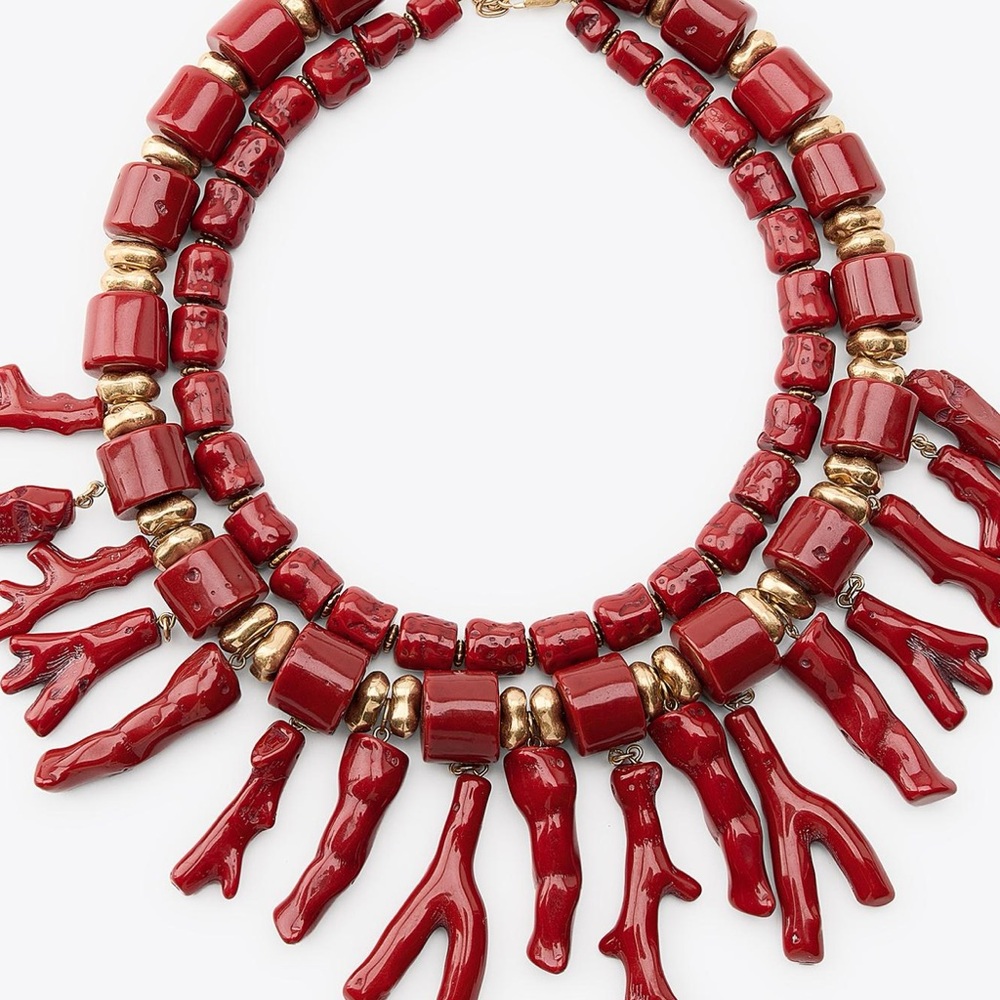 Zara 2 tiered beaded necklace